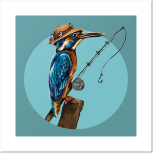 kingfisher angler Posters and Art
